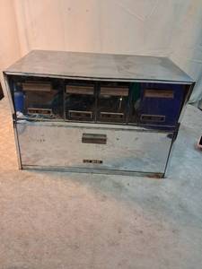 lot 109 image: GKC Kitchen Storage Cabinet 5-Compartment Flour Tea Coffee Sugar Bread