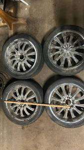 lot 112 image: Versatyre 24540ZR19 Tire on Wheel, Set of 4 5 bolt universal lug pattern