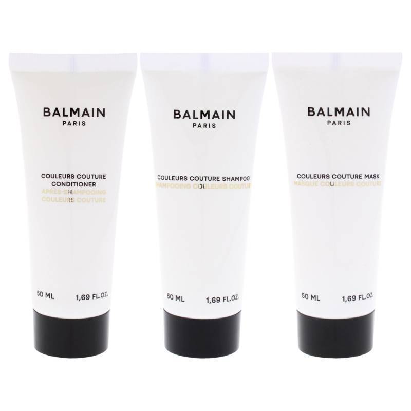 lot 47356 image: Couleurs Couture Travel Set Limited Edition by Balmain Hair Couture for Women - 3 Pc 1.69oz - Shampoo, Conditioner, Mask - Retail $53