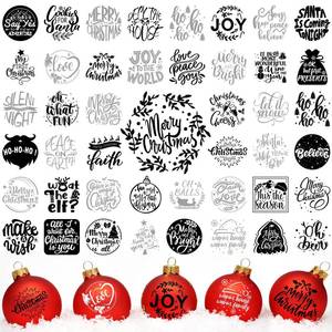 lot 39752 image: Christmas Vinyl Stickers Ornament Decal Rub on Transfers - Retail $10