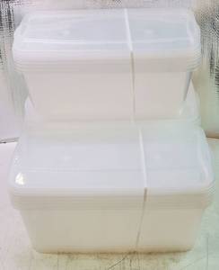 lot 39781 image: Plastic Containers Storage Bins with Lids, 16 Pack, 13.5Lx7.5Wx4.5T inch. - Retail $15