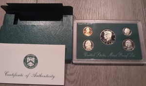 lot 502 image: 1995 Proof Set 5 Coins Penny Nickel Dime Quarter Half Dollar