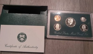 lot 503 image: 1996 U.S. Proof Set 5 Coins Cent Nickel Dime Quarter Half Dollar