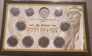 lot 505 image: The U.S. Commemorative Gallery Historic Indian Head Cent Collection Display Card