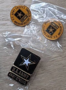 lot 562 image: U.S. Army Lapel Pin Lot of 3 Salutes American Military Veterans Army Strong