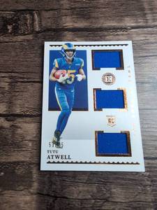 lot 951 image: Panini Football Tutu Atwell Rams Rookie Memorabilia Card RTM-TA Serial 5375