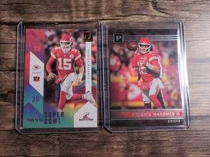 lot 1001 image: Panini Patrick Mahomes II Football Card Lot 2 Cards Donruss Chronicles PA-32