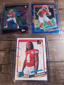 lot 1006 image: Panini 2023 Rashee Rice Rookie Card Lot of 3 Chiefs Illusions Donruss Optic