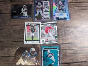 lot 1009 image: Football Card Lot of 7 Diggs Shakir Evans Wilson Waddle Bills Jets Dolphins- AFC East