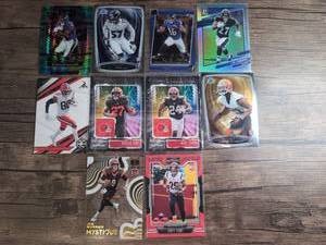 lot 1010 image: NFL Football Card Lot 10 Cards Ravens Browns Bengals Burrow Dobbins Hunt- AFC North
