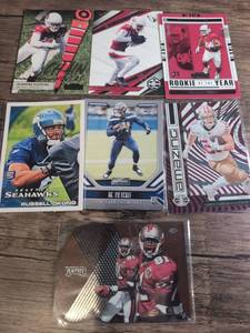 lot 1015 image: Football Card Lot 7 DeAndre Hopkins DK Metcalf Christian McCaffrey Russell Okung - NFC West