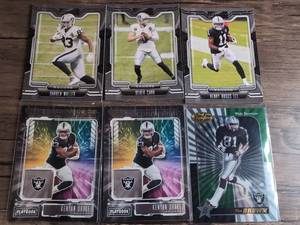 lot 1017 image: Raiders Football Card Lot of 6 Waller Carr Ruggs III Drake Brown