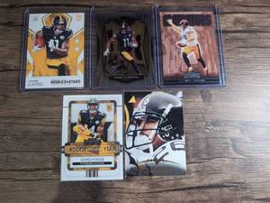 lot 1018 image: NFL Football Card Lot Pittsburgh Steelers 5 Cards Claypool Pickens Watt Woodson
