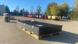 lot 88080 image: 14 Piece - 4 ft x 8 ft Heavy-Duty HDPE Ground Protection Mats, 12 Inch Thick (HDPE-PB) - Retail $0