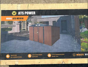 lot 88082 image: 10 ft x 10 ft Galvanized Metal Storage Shed Brown (ATS-MS1010) - Retail $0