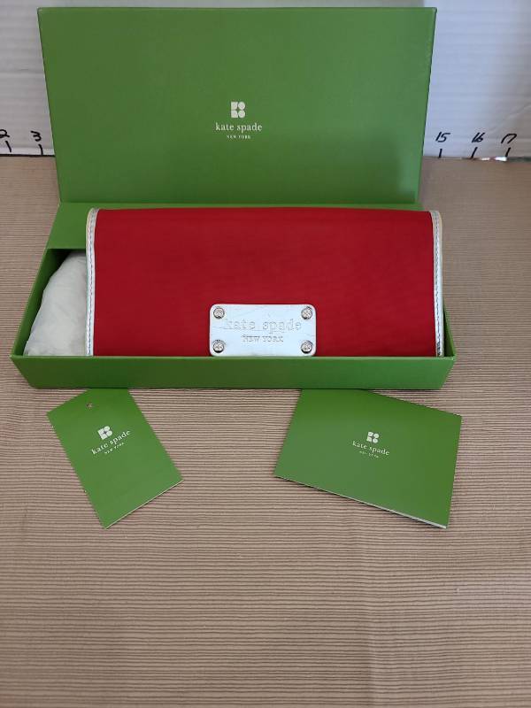 lot 1045 image: Kate Spade wallet, red, unused in box