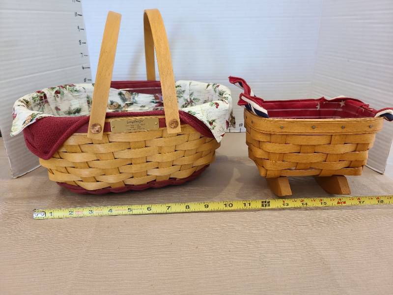 lot 1091 image: Longaberger Get-Together Basket 2004 Christmas Edition Plus Second Basket