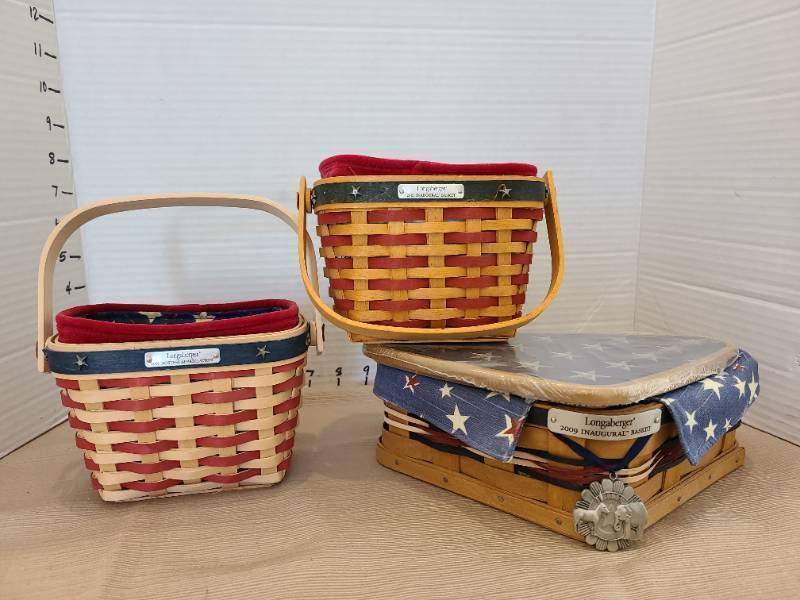 lot 1094 image: Longaberger Basket Lot of 3 - 2001 Hostess Appreciation & 2009 Inaugural