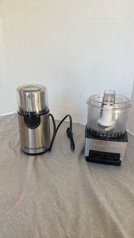 lot 1259 image: Kitchen aid coffee grinder, Cuisinart mini food processor