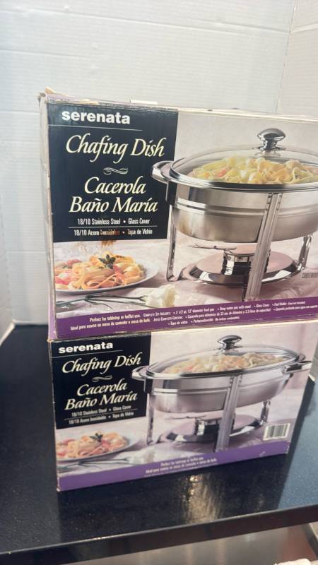 lot 1278 image: Serenata Chafing Dish 3 12 Qt 1810 Stainless Steel Lot of 2