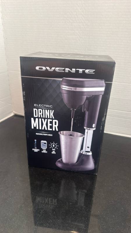 lot 1283 image: OVENTE Electric Drink Mixer Milkshake Frappe Maker 15 oz 100 Watt
