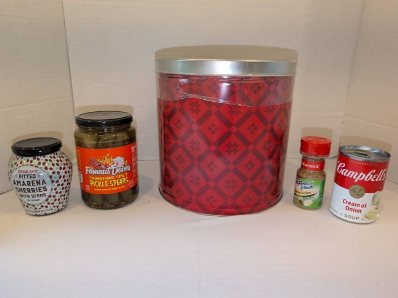 lot 1306 image: Popcorn, soup, Amarena cherries and seasoning