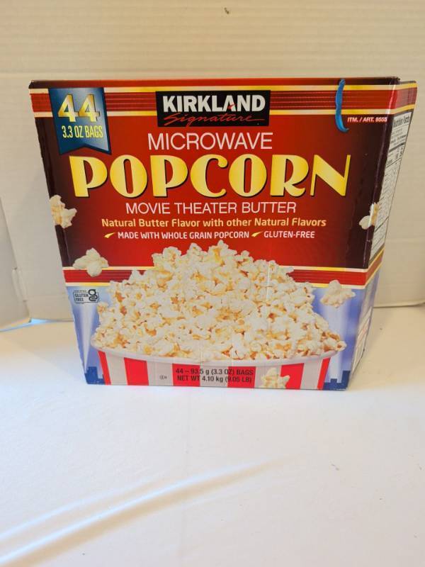 lot 1314 image: Kirkland Signature Microwave Popcorn approx 75 percent full