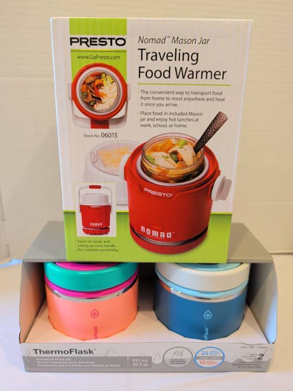 lot 1322 image: ThermoFlask Insulated Food jars and Presto traveling food warmer