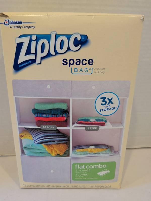 lot 1326 image: Ziploc Space Bag Vacuum Seal Bags opened may be incomplete