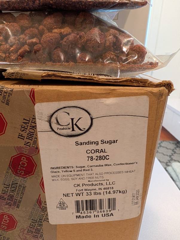 lot 1339 image: CK Products Sanding Sugar Coral 33 lbs 78-280C