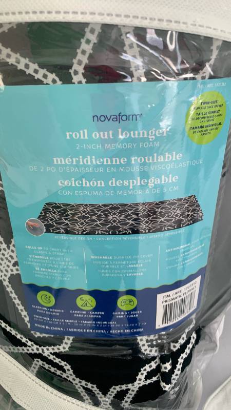 lot 1402 image: Novaform Roll Out Lounger 2-Inch Memory Foam Twin Size 1727312