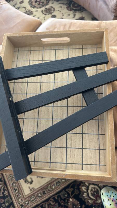 lot 1520 image: Wooden tray and wooden easel
