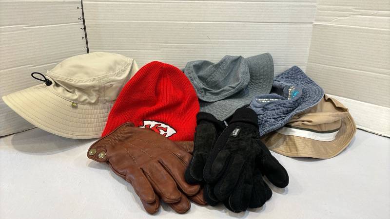 lot 1701 image: Lot of Assorted Hats and Gloves