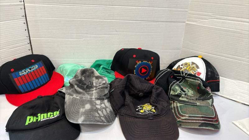 lot 1704 image: Lot of Baseball Caps Including LED lightup dj hats