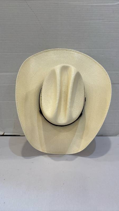 lot 1705 image: Cowboy Hat Cream Brim Black Band Interior Marked 7X