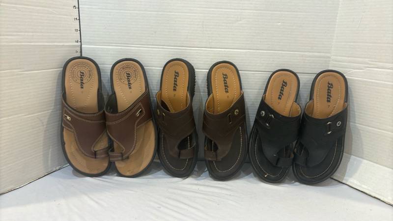 lot 1721 image: Bata Toe-Loop Sandals Lot of 3 Pairs Sizes 7 and 8