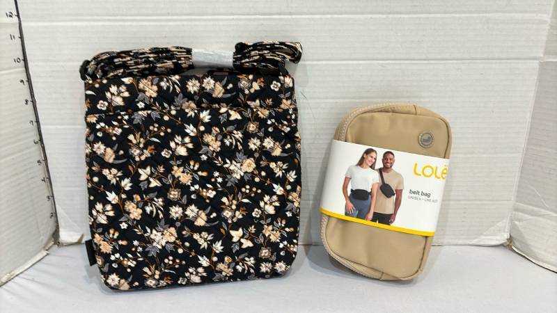 lot 1763 image: Vera Bradley Floral Crossbody Bag with Lole Belt Bag Unisex One Size