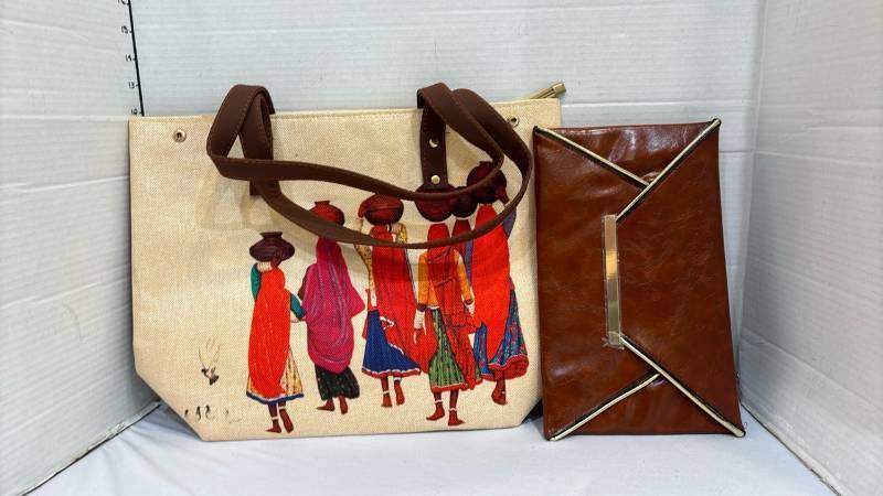 lot 1768 image: Tote Bag and Brown Clutch Bag