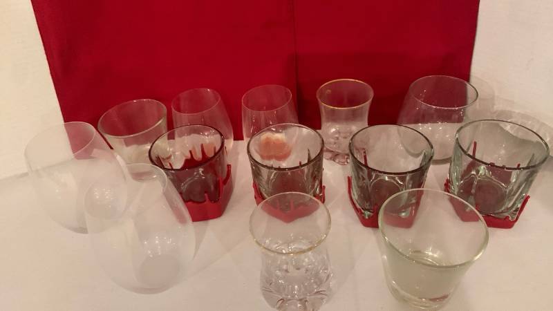 lot 2045 image: Mixed Lot of Drinking Glasses Including Makers Mark Rocks Glass