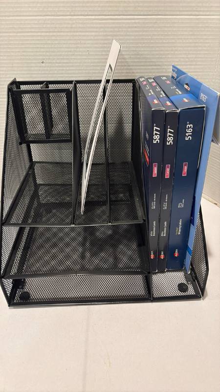 lot 2130 image: Labels and desk organizer