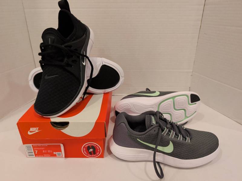 lot 2233 image: Nike womens size 7 sneakers lot, both appear new