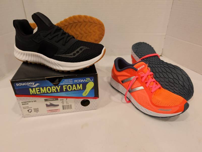 lot 2235 image: Womens Saucony Stretch & Go Breeze, Size 7M and New Balance size 7 Zante 2 Fresh Foam