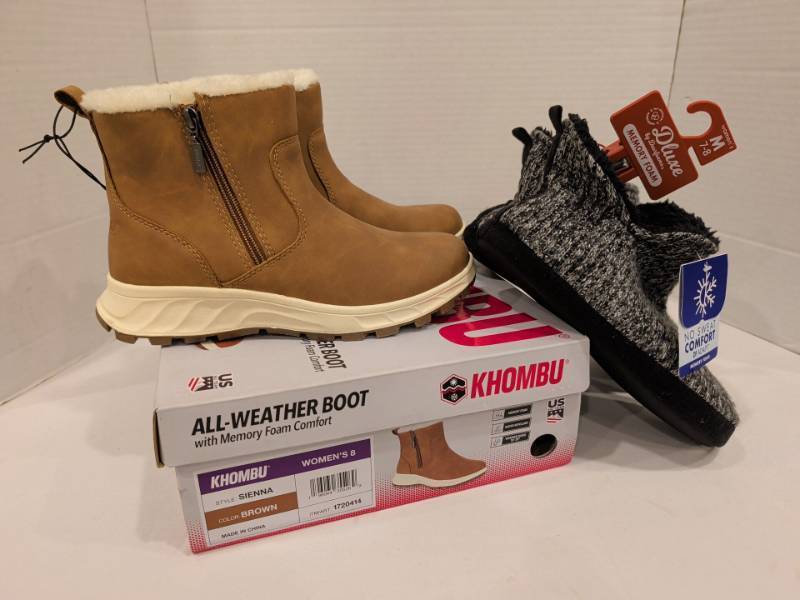 lot 2237 image: Khombu All-Weather Boot Womens Size 8 Sienna and 7-8 booties