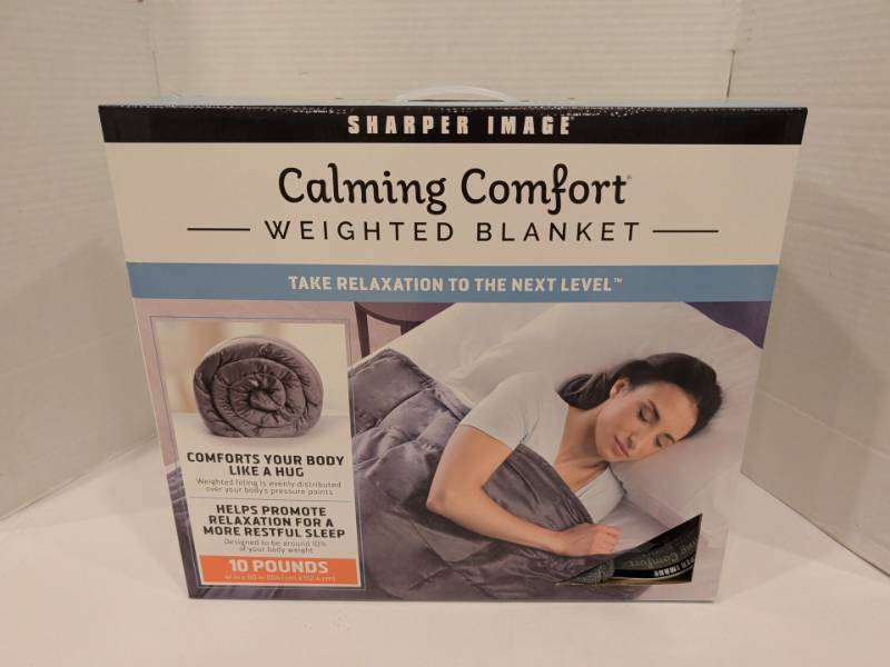 lot 2240 image: Sharper Image Calming Comfort Weighted Blanket 10 lb 41 x 60 in. There are two of these on this sale.