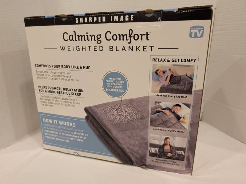 lot 2241 image: Sharper Image Calming Comfort Weighted Blanket 10 lb 41 x 60 in. There are two of these on this sale.