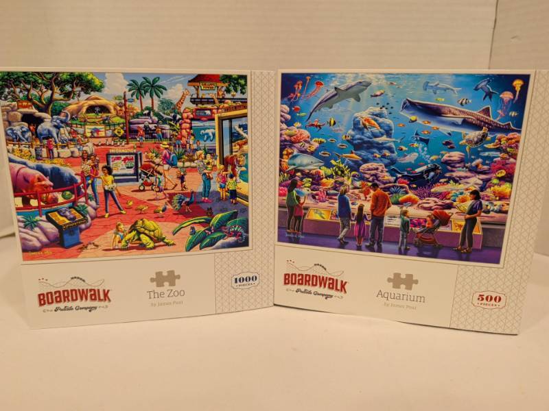 lot 2256 image: Boardwalk Puzzle Company Jigsaw Puzzle Lot The Zoo and  Aquarium
