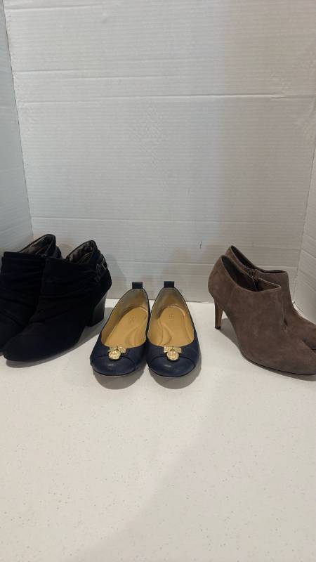 lot 2301 image: Shoe Lot 3 Pairs Michael Kors Flats, Antonio Melani and Andrew Geller Ankle Booties size 7m