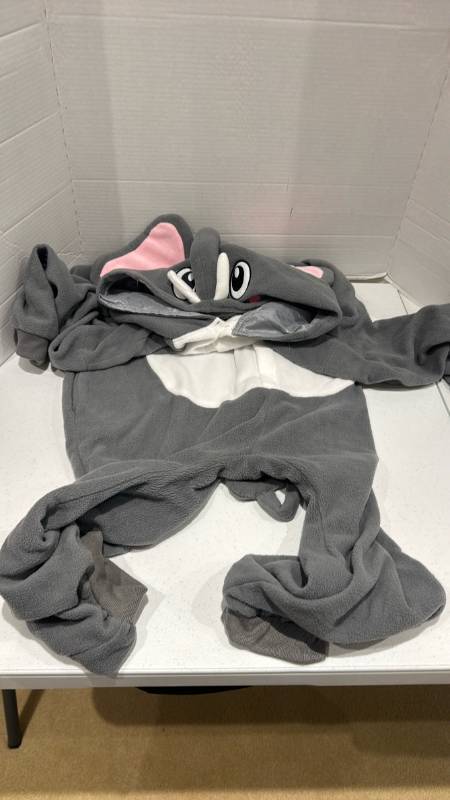 lot 2331 image: Spooktacular Creations Elephant Costume Hooded Jumpsuit Size s