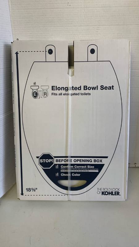 lot 3091 image: KOHLER Elongated Bowl Toilet Seat Quick-Attach 1384397