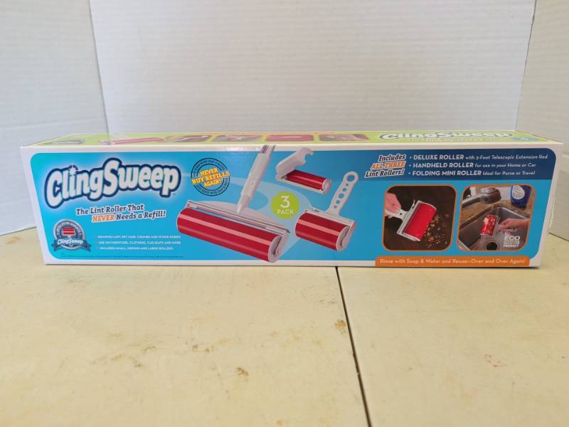 lot 3315 image: ClingSweep Lint Roller 3 Pack Deluxe Handheld Folding Mini Rollers